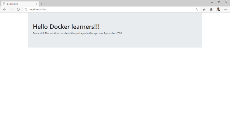 Website from a Docker container Website from a Docker container