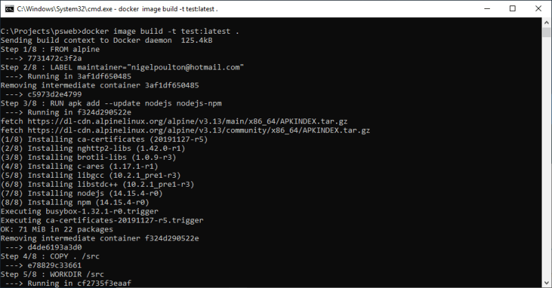 Building a container from a Dockerfile Building a container from a Dockerfile