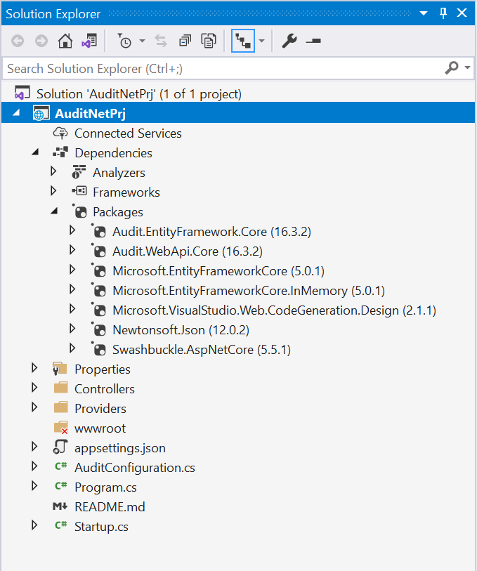 Audit.NET template project