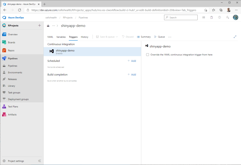 Triggers in the Azure DevOps pipeline - Customize your pipeline in Azure DevOps