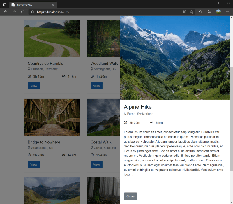 The new component for drawer in our application - Working with Blazor’s component model