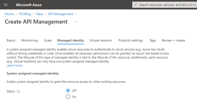 Managed identity for API Management