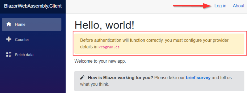 Log In in Blazor