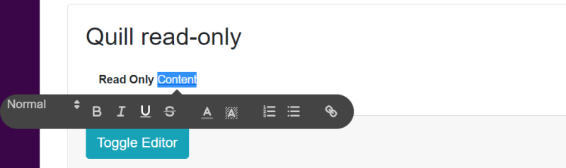 Quill read-only with Inline editor