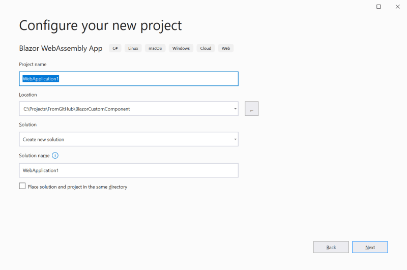 Configure a new project - Write a reusable Blazor component