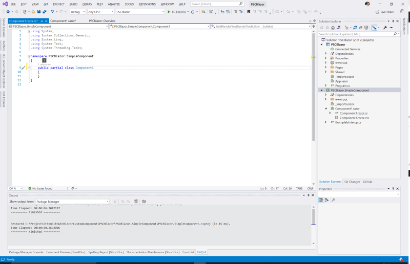 Split view and code - Write a reusable Blazor component