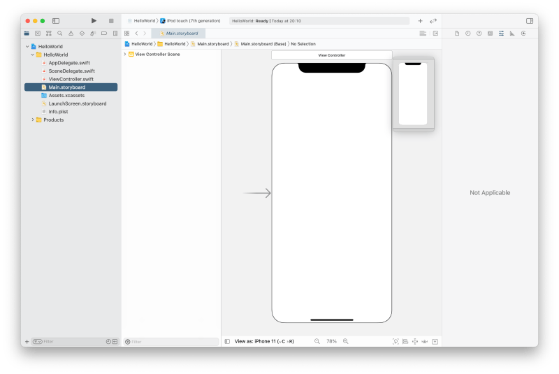 Main.storyboard for your project