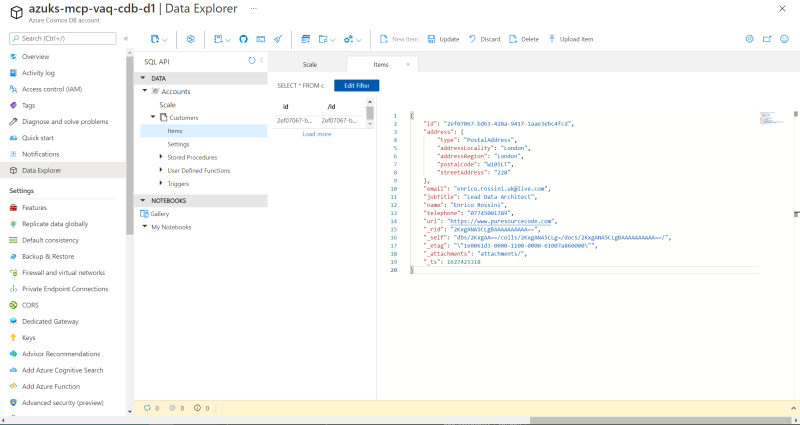 The CosmosDB has been created - Create a LogicApp to use CosmosDB