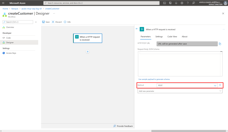 createCustomer: select HTTP method