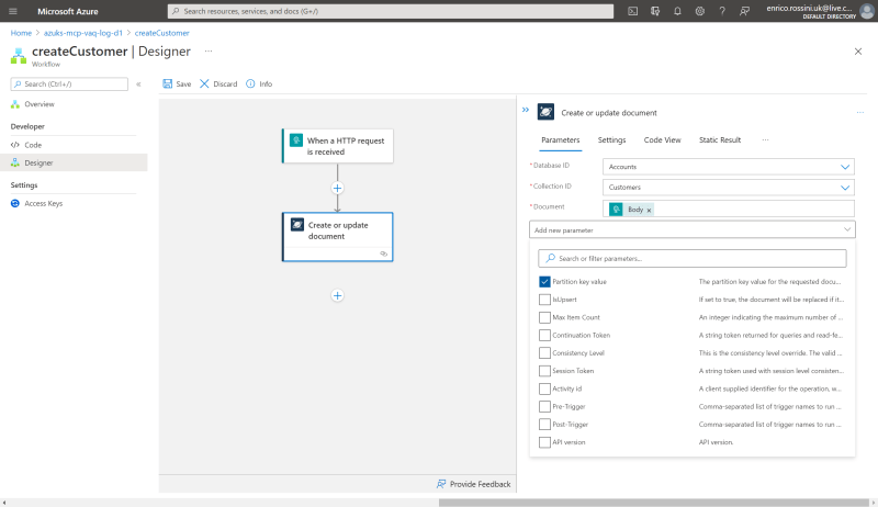 createCustomer: select a new parameter