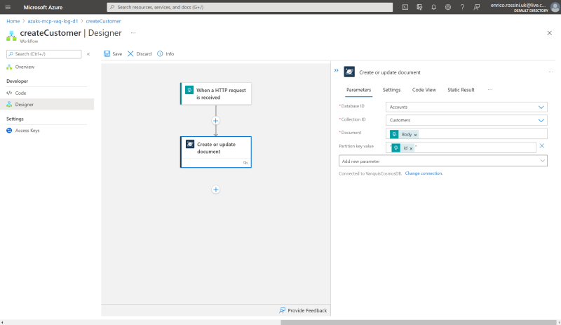createCustomer: final configuration for Create or update document