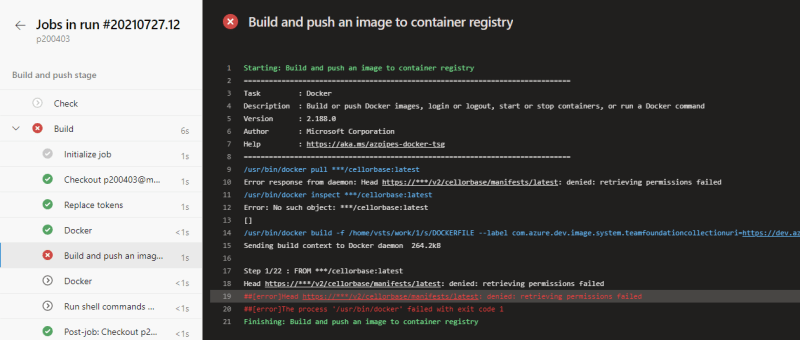 Denied: retrieving permissions failed in Azure DevOps pipeline - Pull Docker image from ACR in pipelines