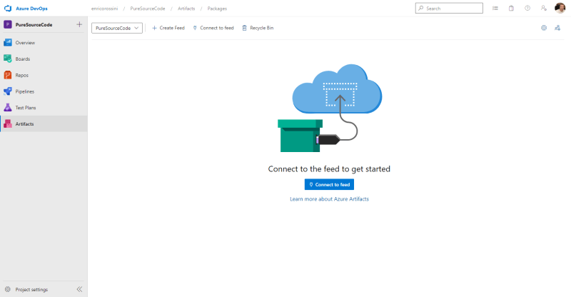 Connect to the feed to get started - NuGet package with Azure DevOps