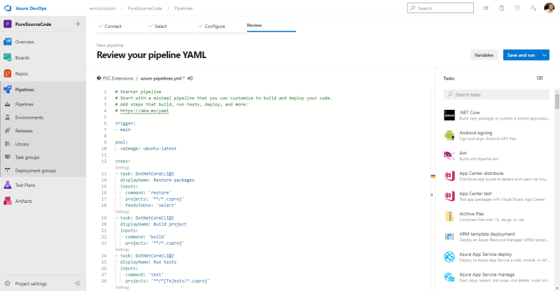 Review your pipeline YAML