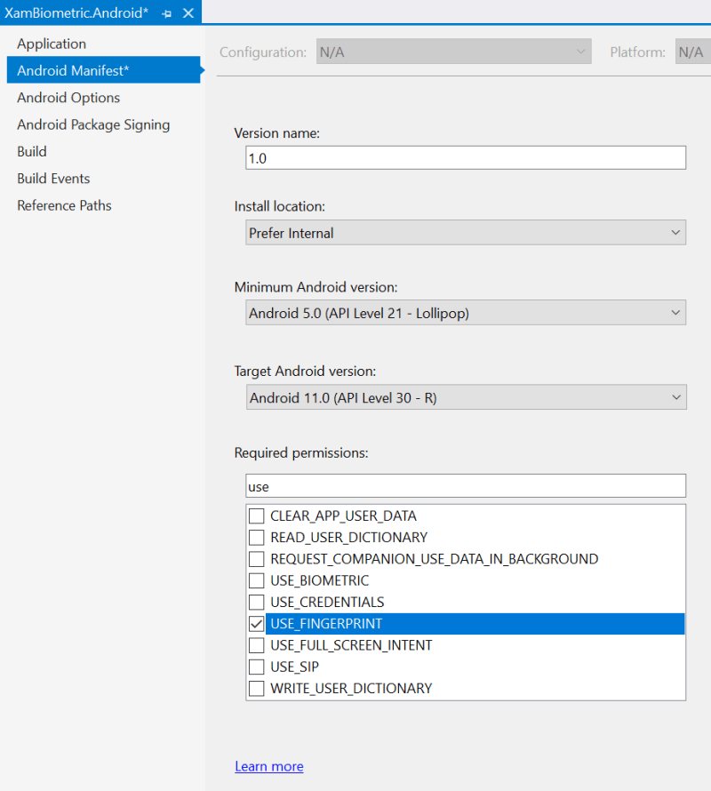 Use Fingerprint in the Android project