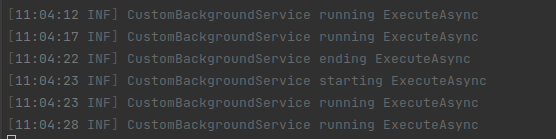 Output from the service - Managing a .NET Service with Blazor