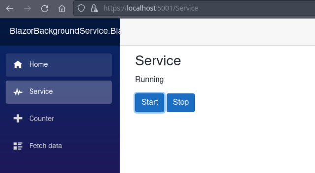 Blazor with running service - Managing a .NET Service with Blazor