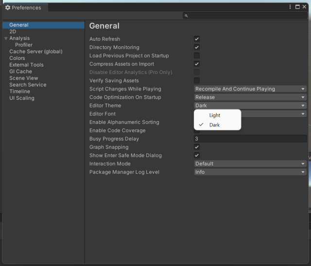 Change Unity Editor theme