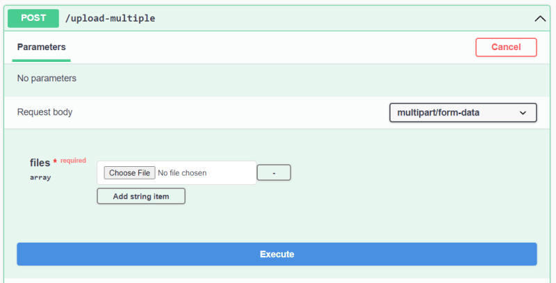 Multiple File Upload in Open API