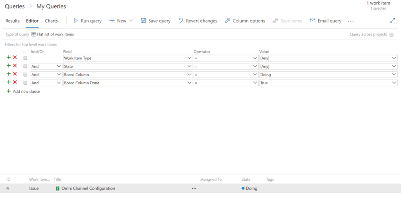 Using Board Column Done in a query - Azure DevOps Processes