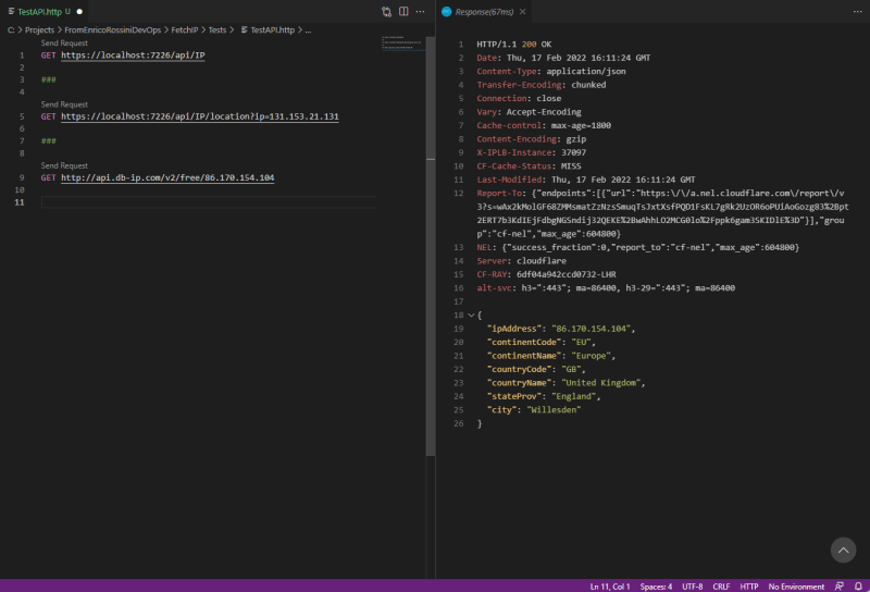 RestClient shows all the details of the request - Testing APIs with RestClient in Visual Studio Code