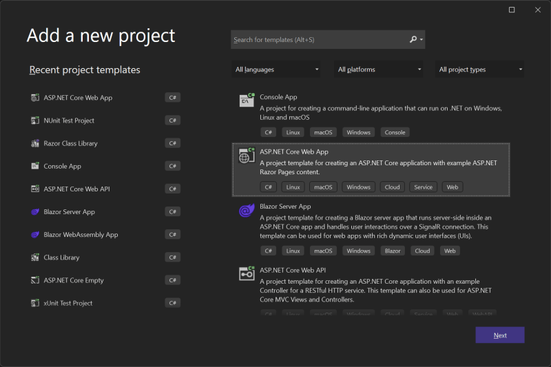 Create an ASP.NET Core Web App