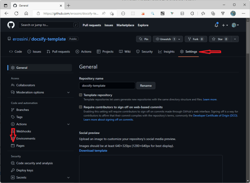 Setting GitHub Pages for your repository
