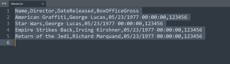 Movie Data Output as CSV file - Manipulating CSV Files