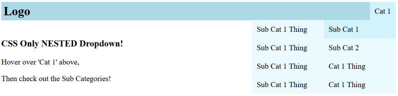 CSS nested dropdown - How to make menus with CSS