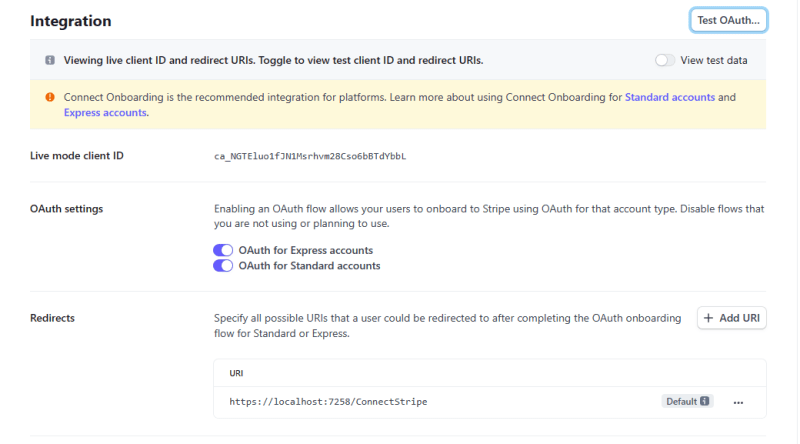 Stripe Connect Integration
