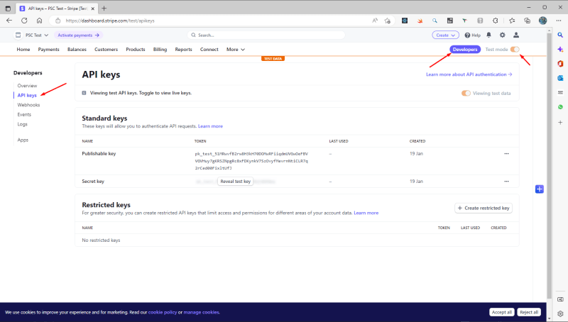 Generate an API key in the Stripe dashboard - Create Stripe webhooks receiver