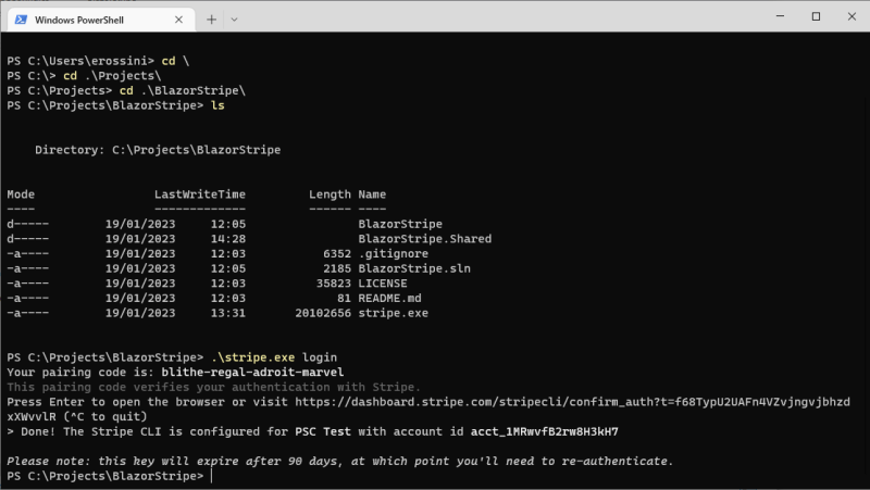 Stripe CLI is configured for your account