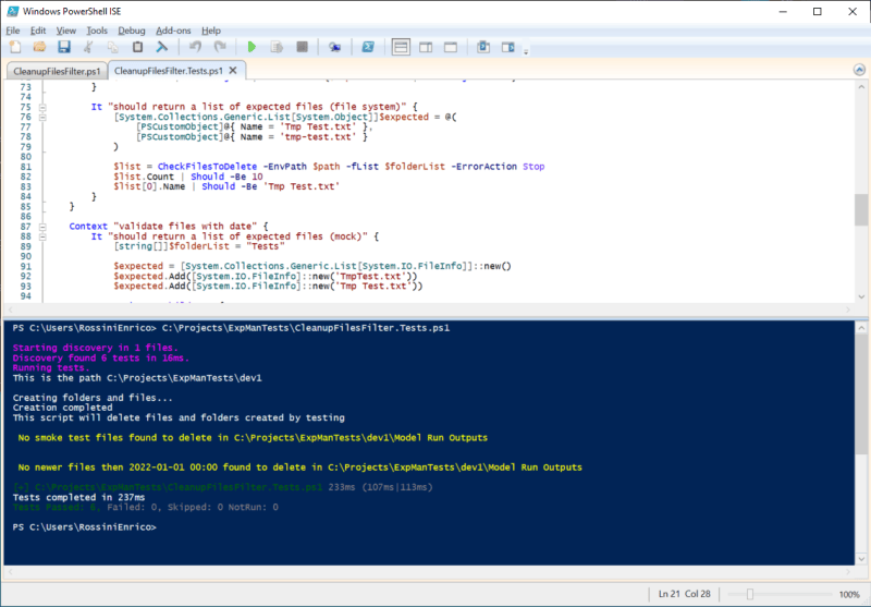 Testing PowerShell scripts with Pester