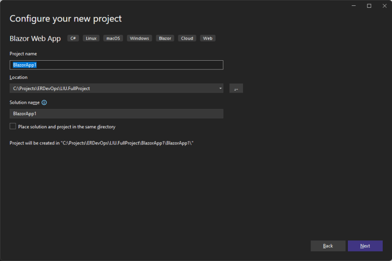 Configure your new project - Custom User Management with NET8 and Blazor