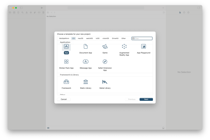 Xcode: select a new project - Deploy MAUI app on a real device