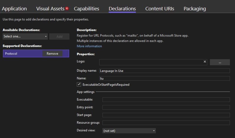 Package.appxmanifest declarations - Deep linking for NET8 MAUI