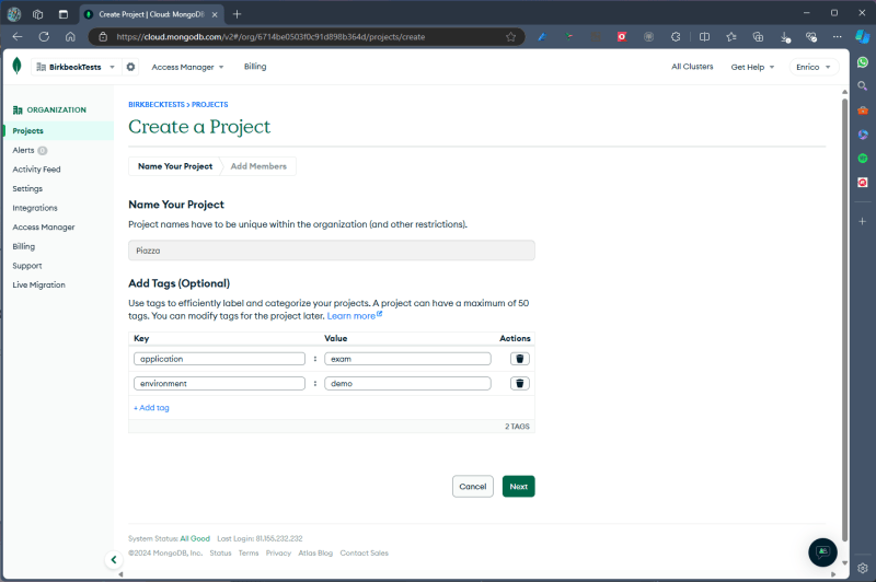 Create a new project