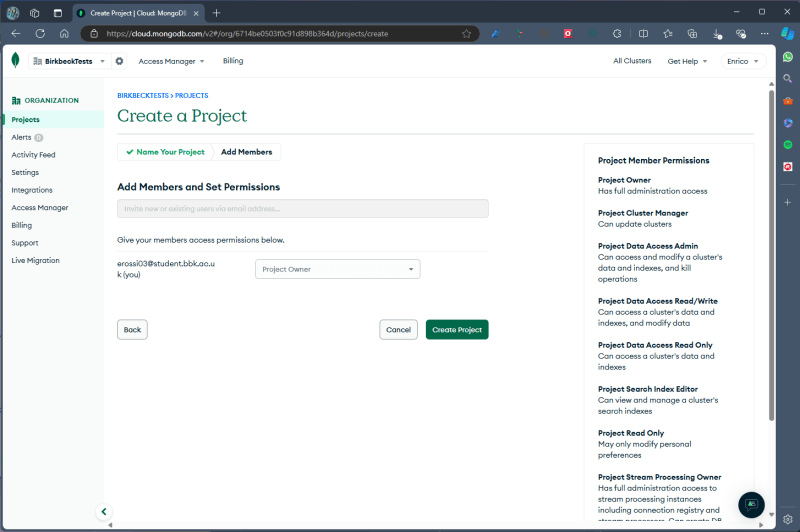 Create new project - Screen 2
