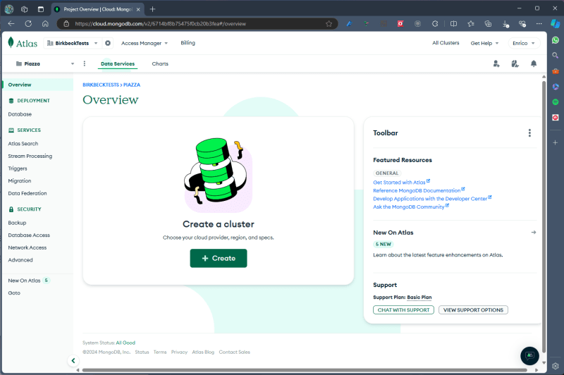 Create a cluster