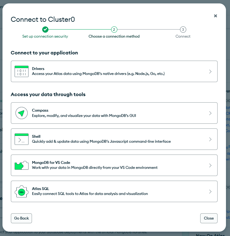 Choose the connection type