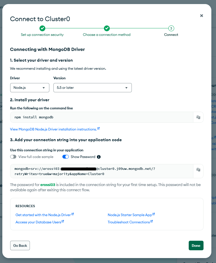 Connection settings