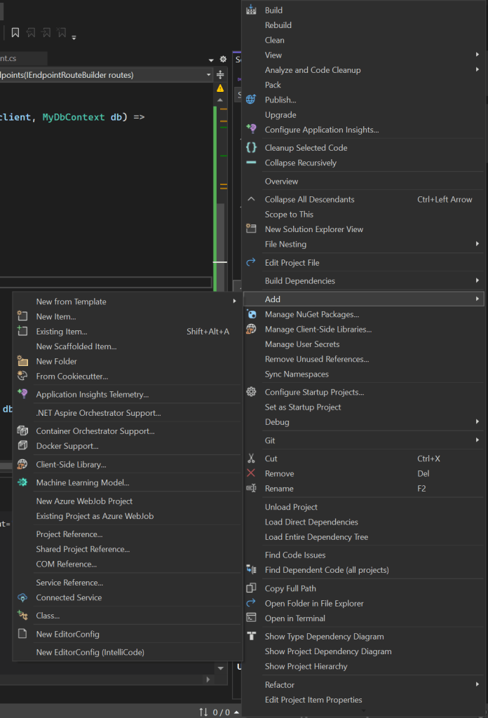 New Scaffolded Item in Visual Studio