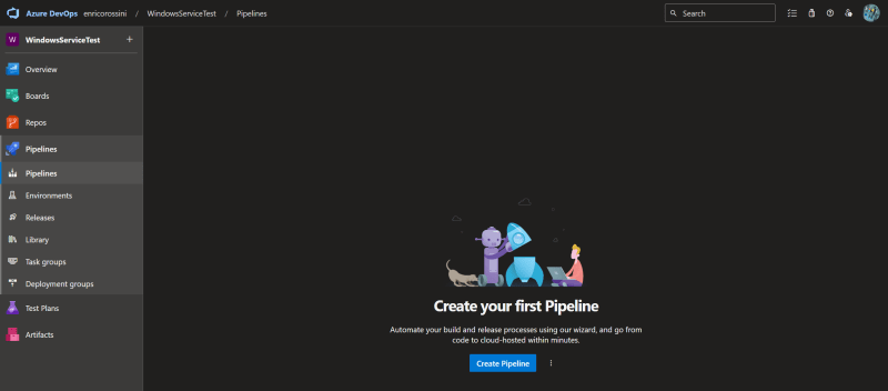 Create your first pipeline in Azure DevOps - Deploying Windows Services using Azure DevOps