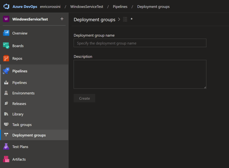 New deployment group on Azure DevOps - Deploying Windows Services using Azure DevOps