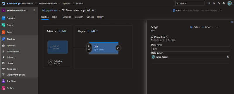 Create the Empty job in the Azure DevOps pipeline
