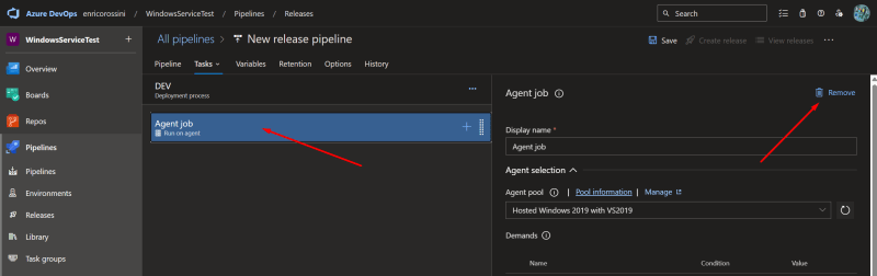 Remove Agent job