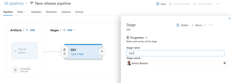 Stage on the release pipeline