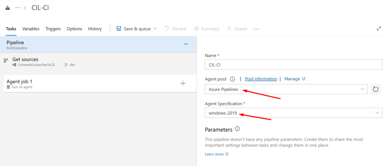 Set up the Agent job - Release SSIS using Azure DevOps