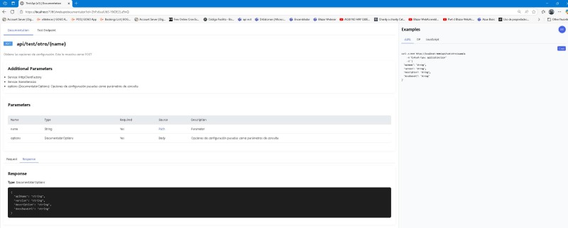 The details of an API with the code example