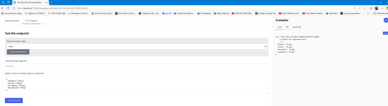 I can test the endpoint from the UI